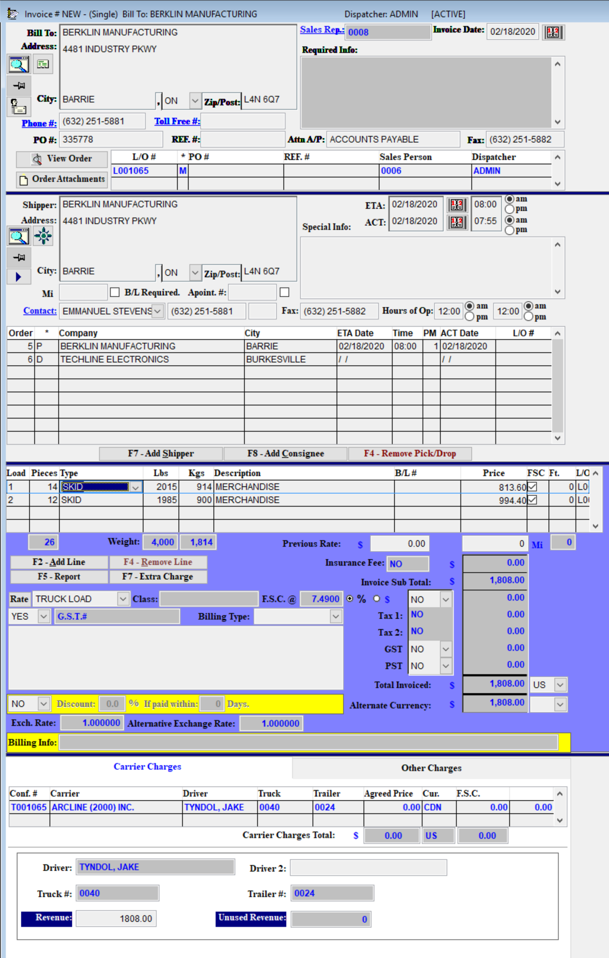 Invoice Screenshot