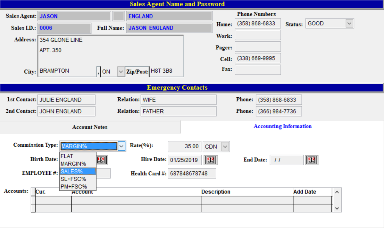 Salesperson Screenshot